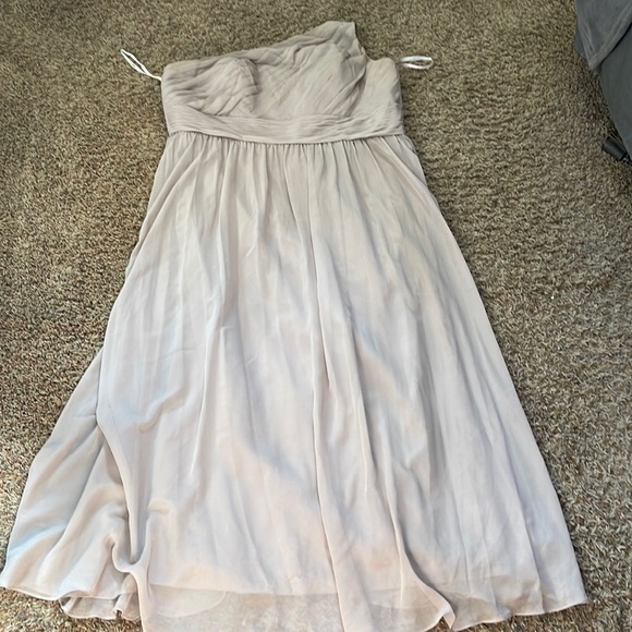 Bridesmaids dress, taupe, size 30, one shoulder - Picture 1 of 3